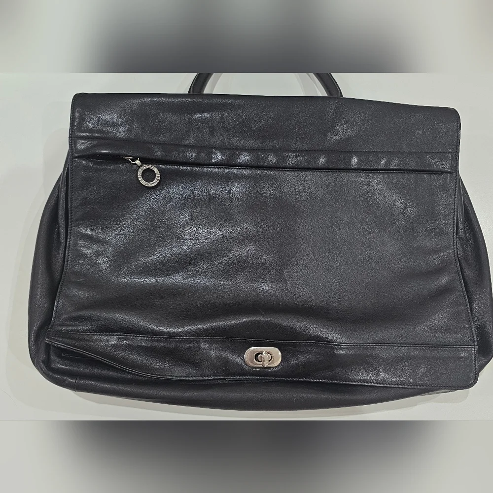 Designer Lisa Loren Vintage Black Leather Men's Bag
